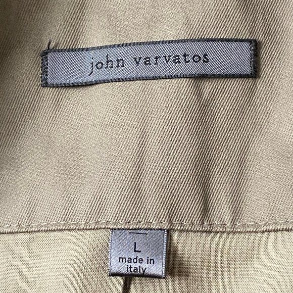 John Varvatos Collection Double Breasted Cotton Trench Coat Green - Picture 13 of 15